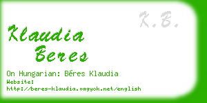 klaudia beres business card