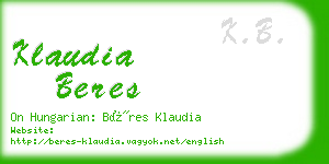 klaudia beres business card